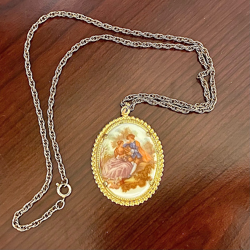 Fragonard Vintage Cameo Gold Necklace